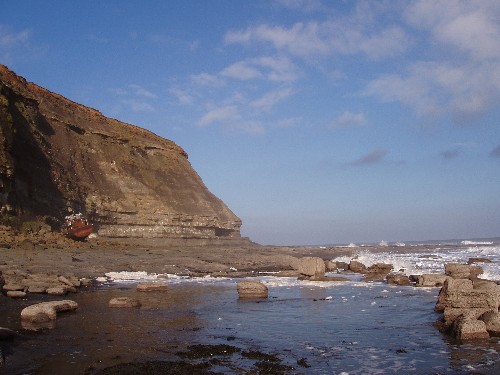 Ness Point with wreck of the Sarb-J